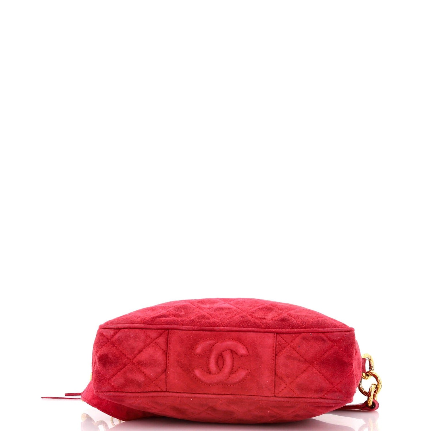 Chanel Vintage Front Pocket Camera Bag Quilted Suede Medium