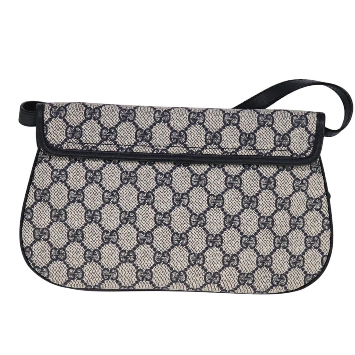 Gucci Gg Supreme Sherry Line Shoulder Bag Pvc Red Navy Auth