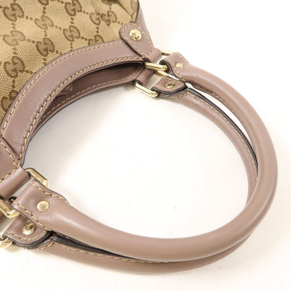 Gucci Canvas Sukey Tote Gold Hand-turned Bag Palm Color Handbag Brown Brown Gg Canvas 211944