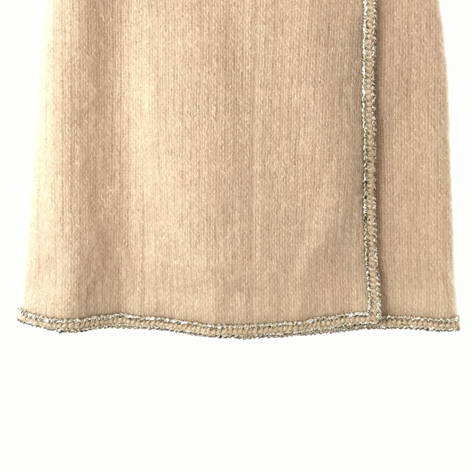 Chanel Skirt Mini P 57509v 43509 Mohair Wool Beige 46