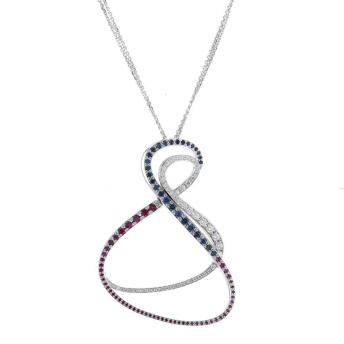 Giorgio Visconti diamonds, sapphires, rubies and gold necklace