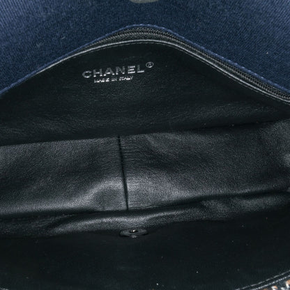 Chanel Small Jersey Tweed Flap Blue
