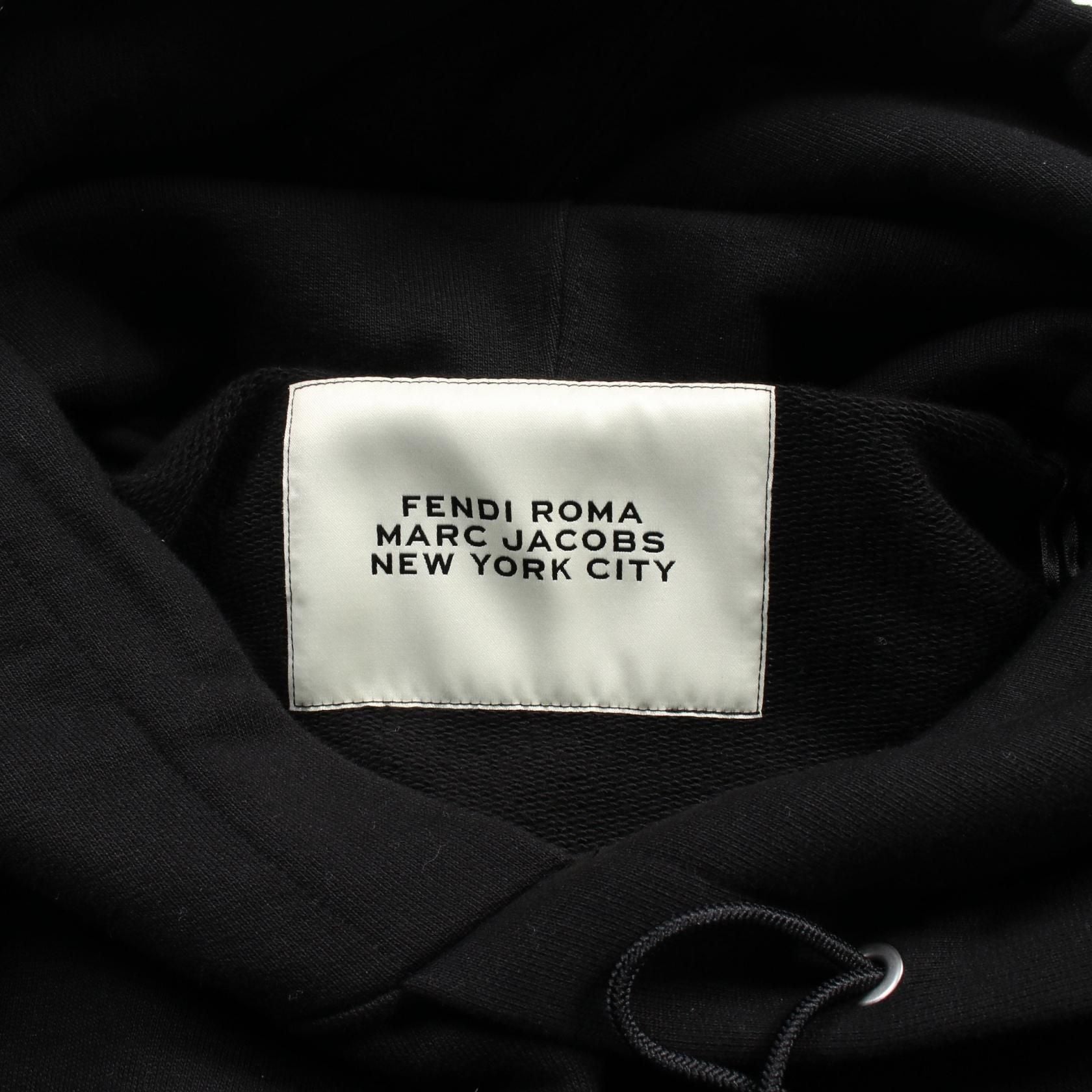 Fendi X Marc Jacobs Ff Baguette Hoodie Fy 1218ax 2h Cotton Black Mens M