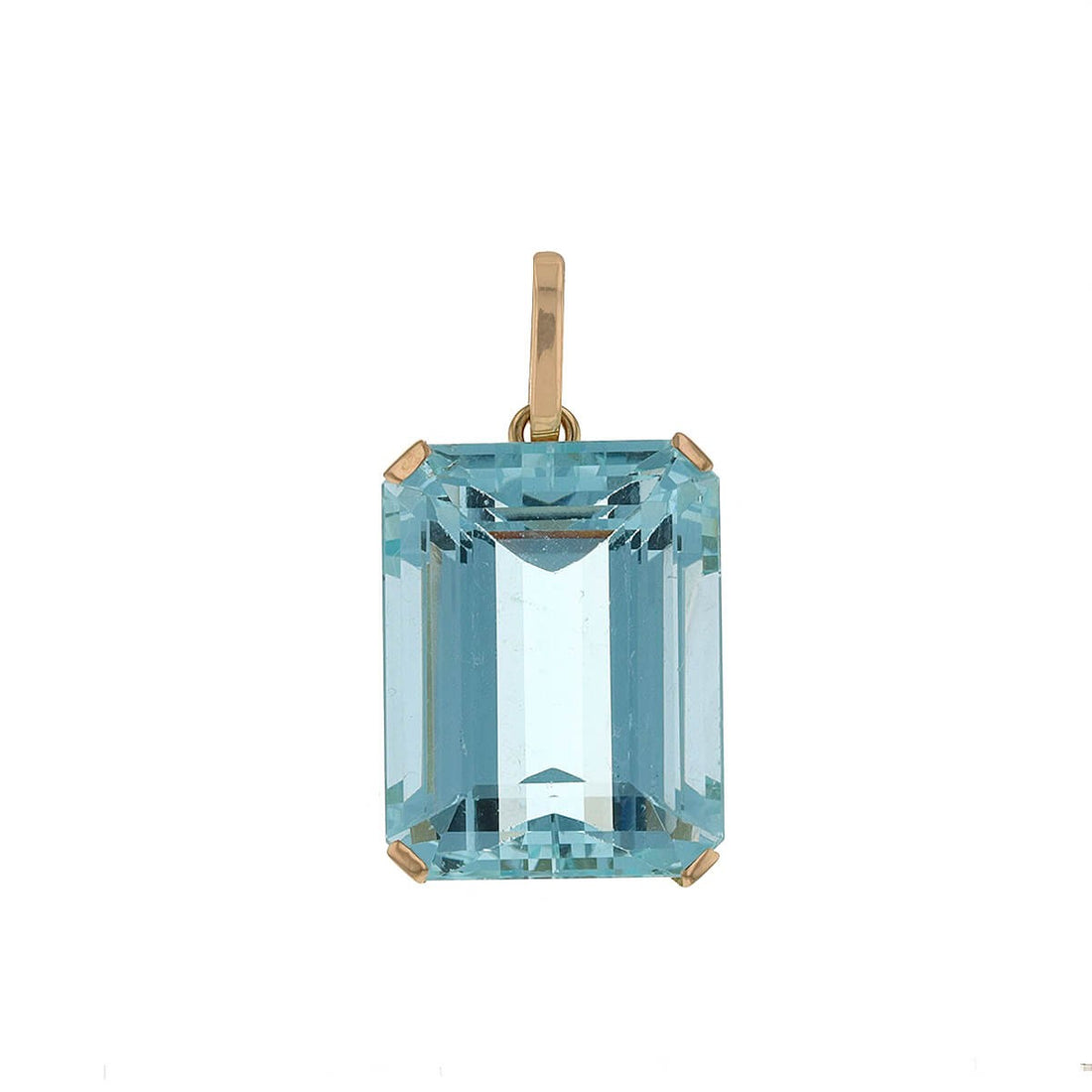 Gold and aquamarine pendant