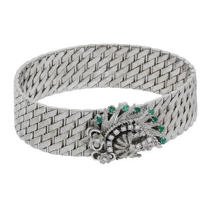 Gold, diamonds and emeralds bracelet