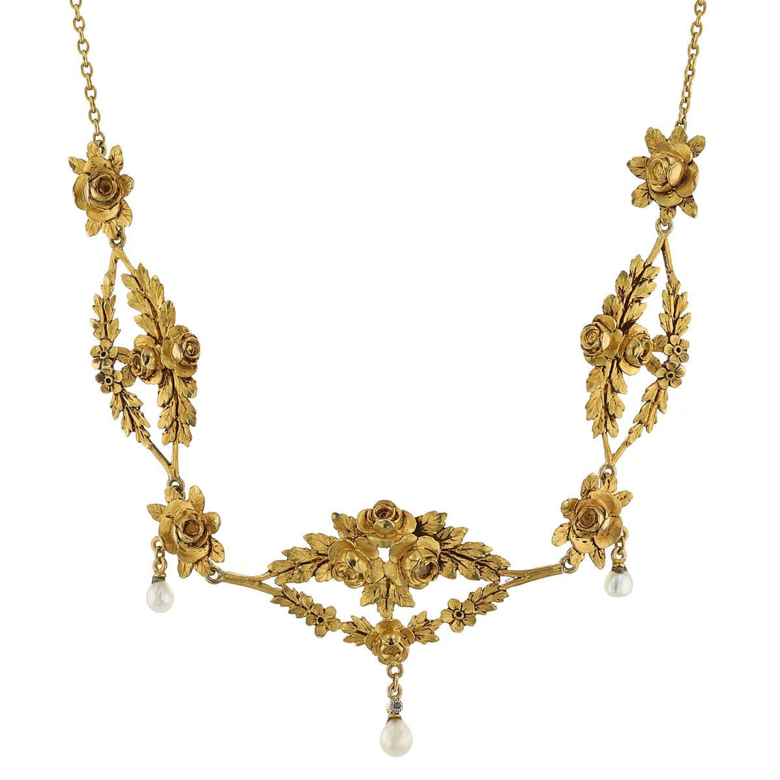Gold and diamonds necklace