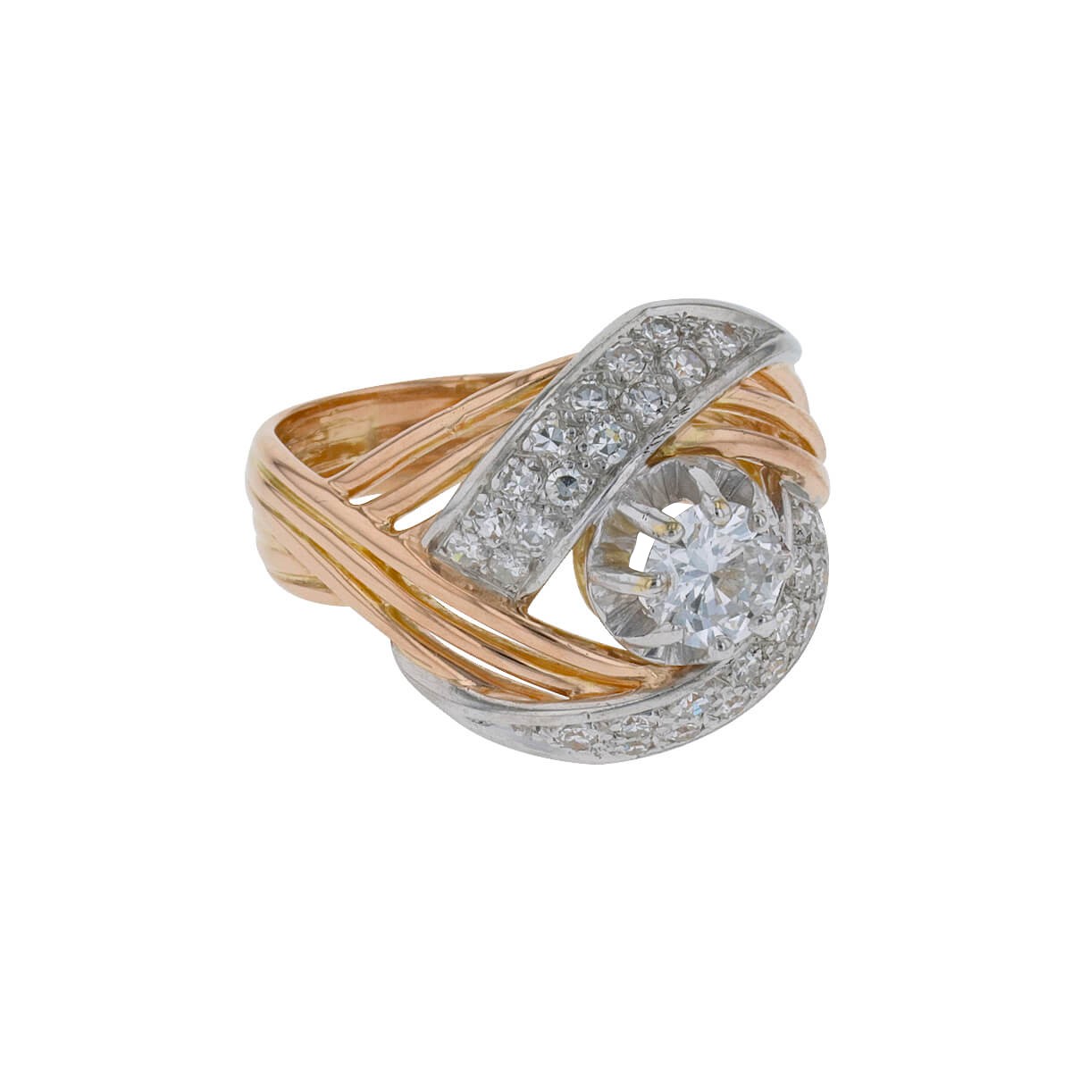 Gold and diamonds ring