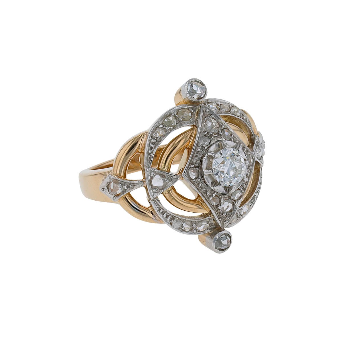 Gold and diamonds ring