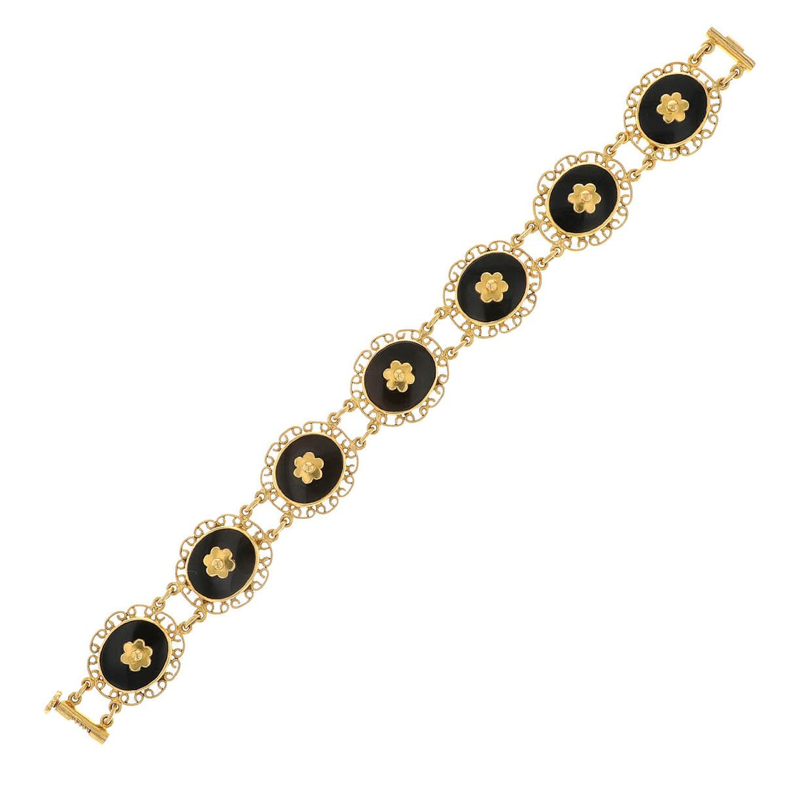 Gold and onyx bracelet