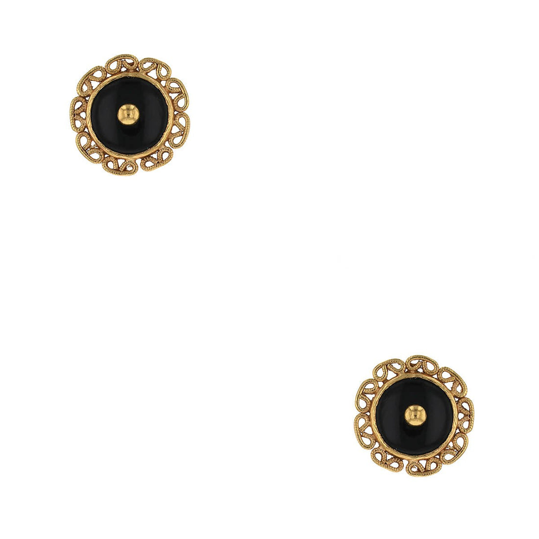 Gold and onyx earrings
