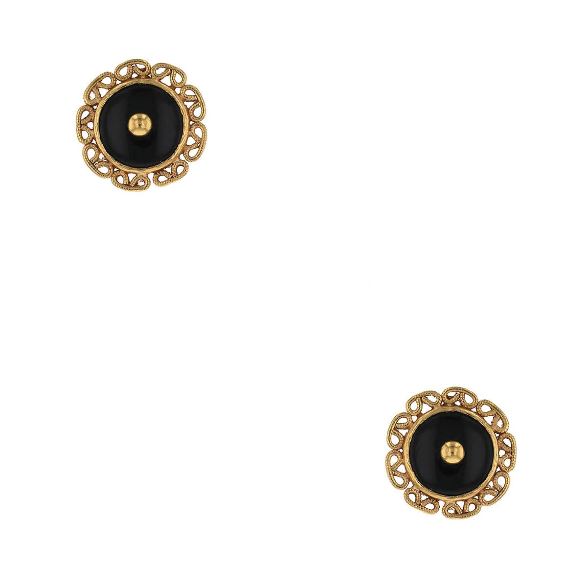 Gold and onyx earrings