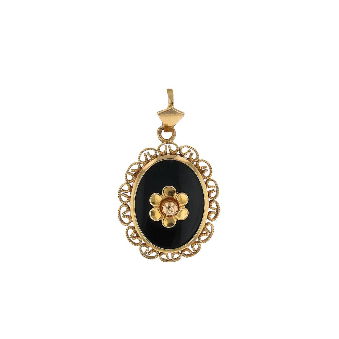 Gold and onyx pendant