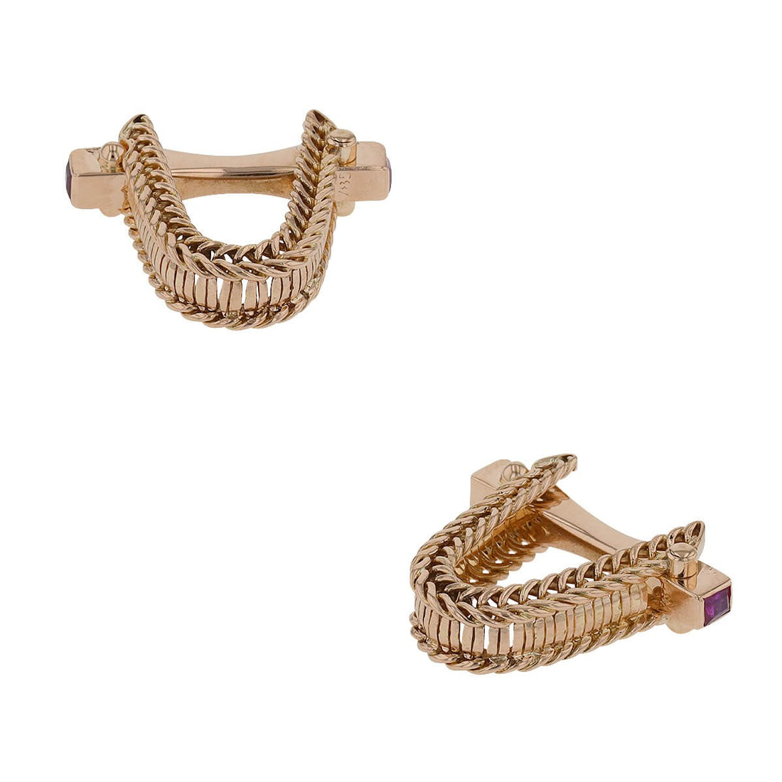 Gold and rubies cufflink