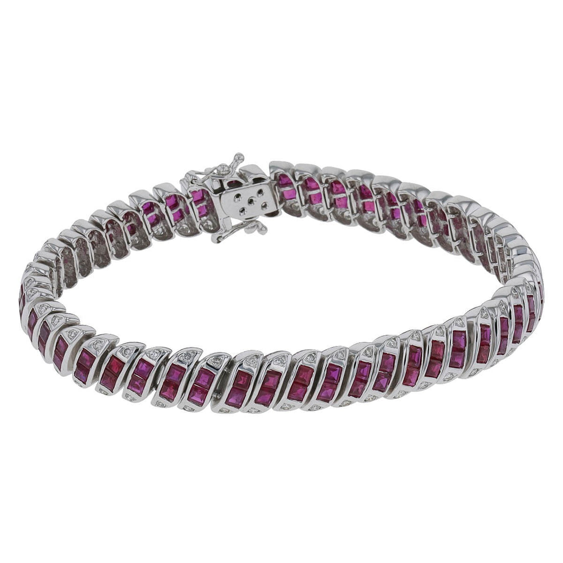 Gold, rubies and diamonds bracelet