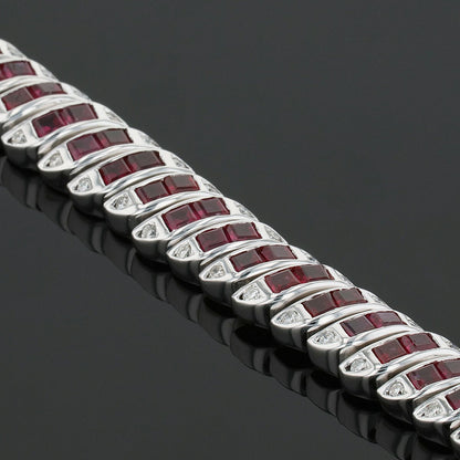 Gold, rubies and diamonds bracelet