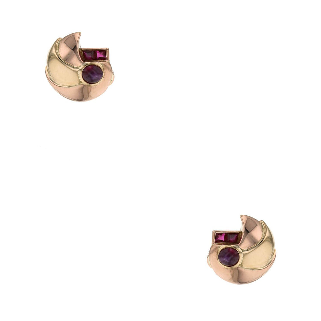 Gold and rubies earrings