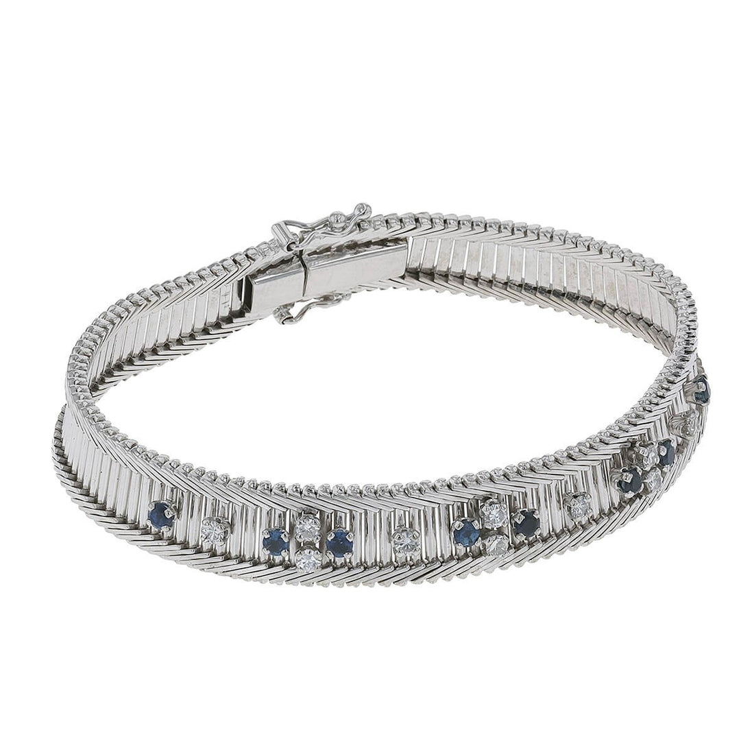 Gold, sapphires and diamonds bracelet