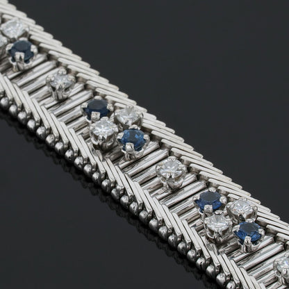Gold, sapphires and diamonds bracelet