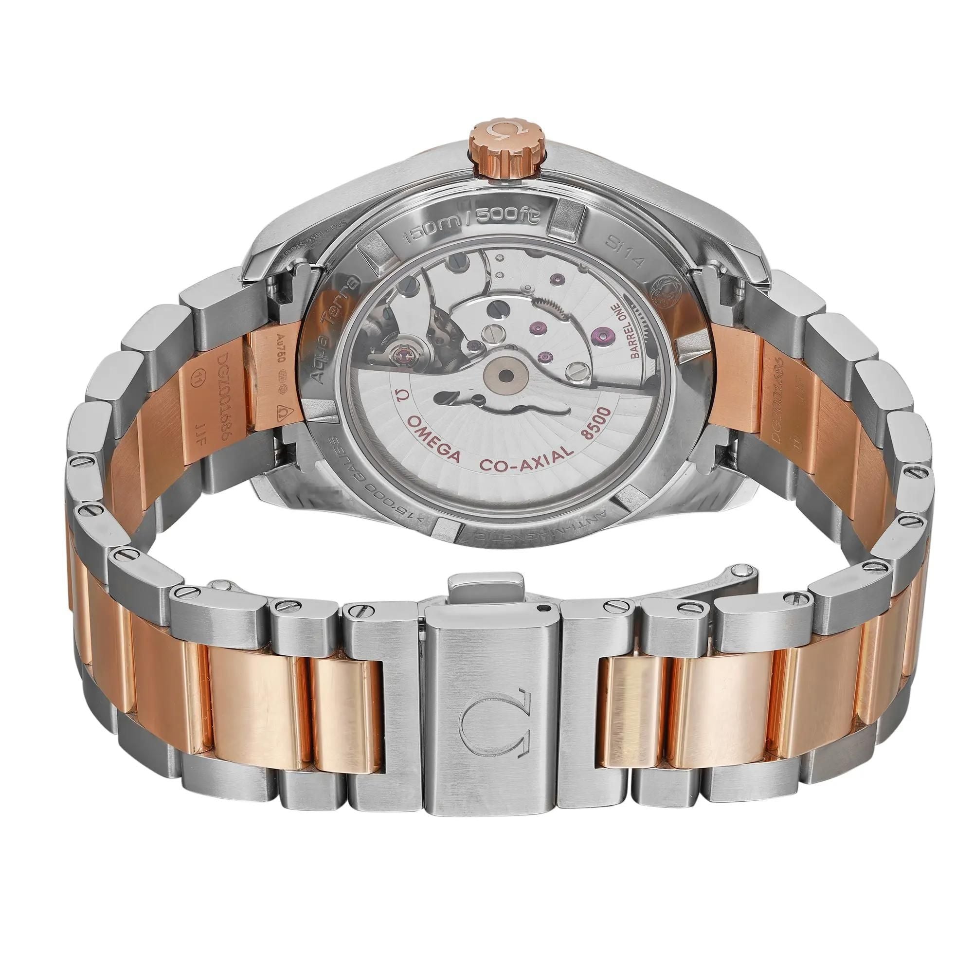 Omega Aqua Terra 18k Rose Gold Steel MOP Dial Ladies Watch 231.25.39.21.55.001