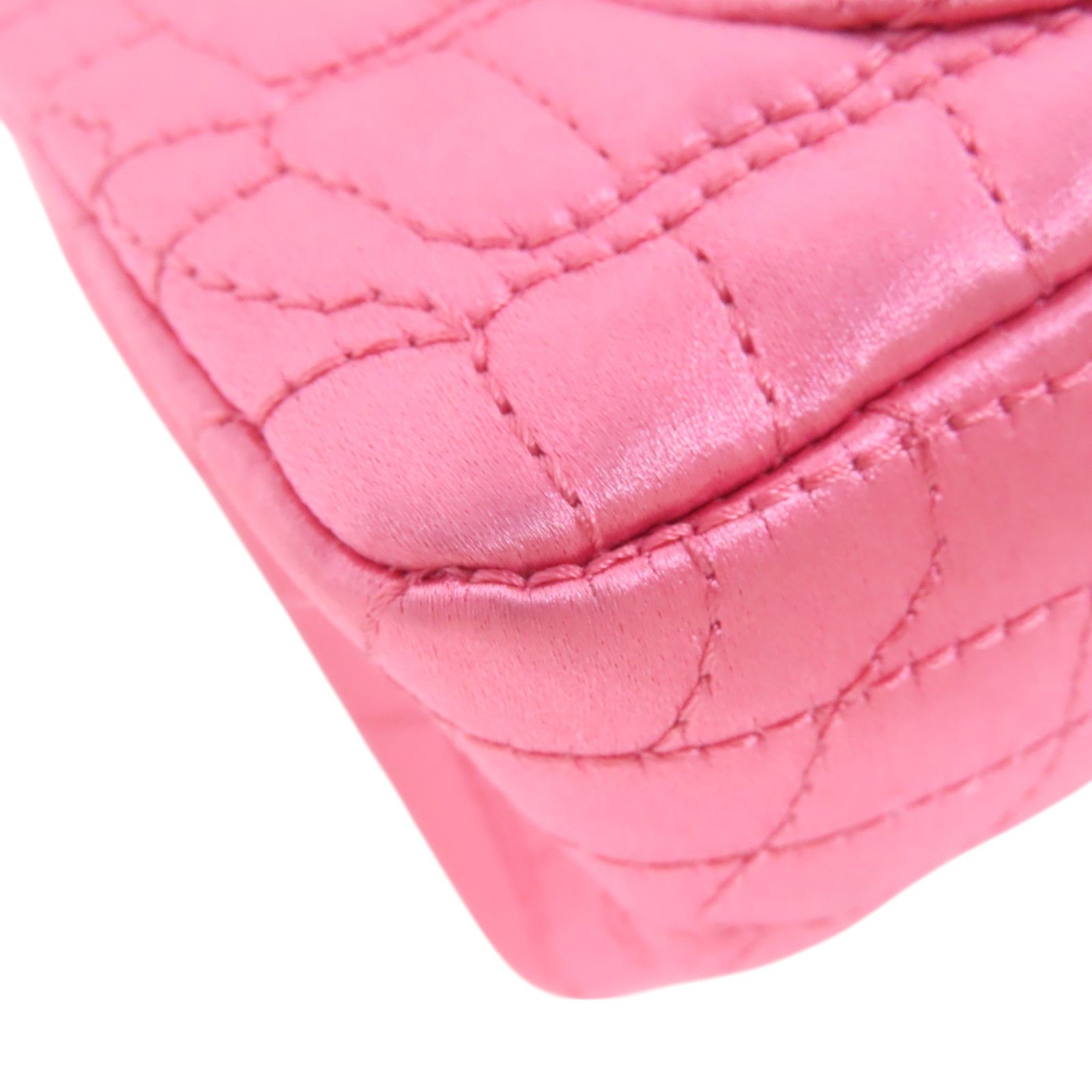 Chanel Classic Double Flap 20 Shoulder Baga Satin Pink