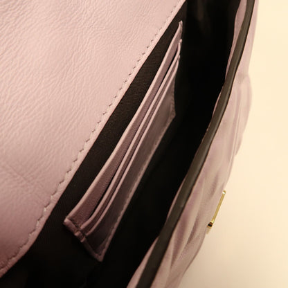Fendi Sheepskin Leather Baguette Mini Golden Hand-turned Shoulder And Back Bag Purple 2way Shoulder Bag Purple Black La