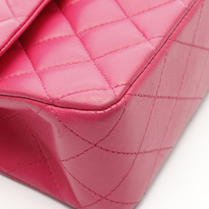 Chanel Pink Matelasse W Flap Shoulder Bag Lambskin (sheep Leather) A 01112