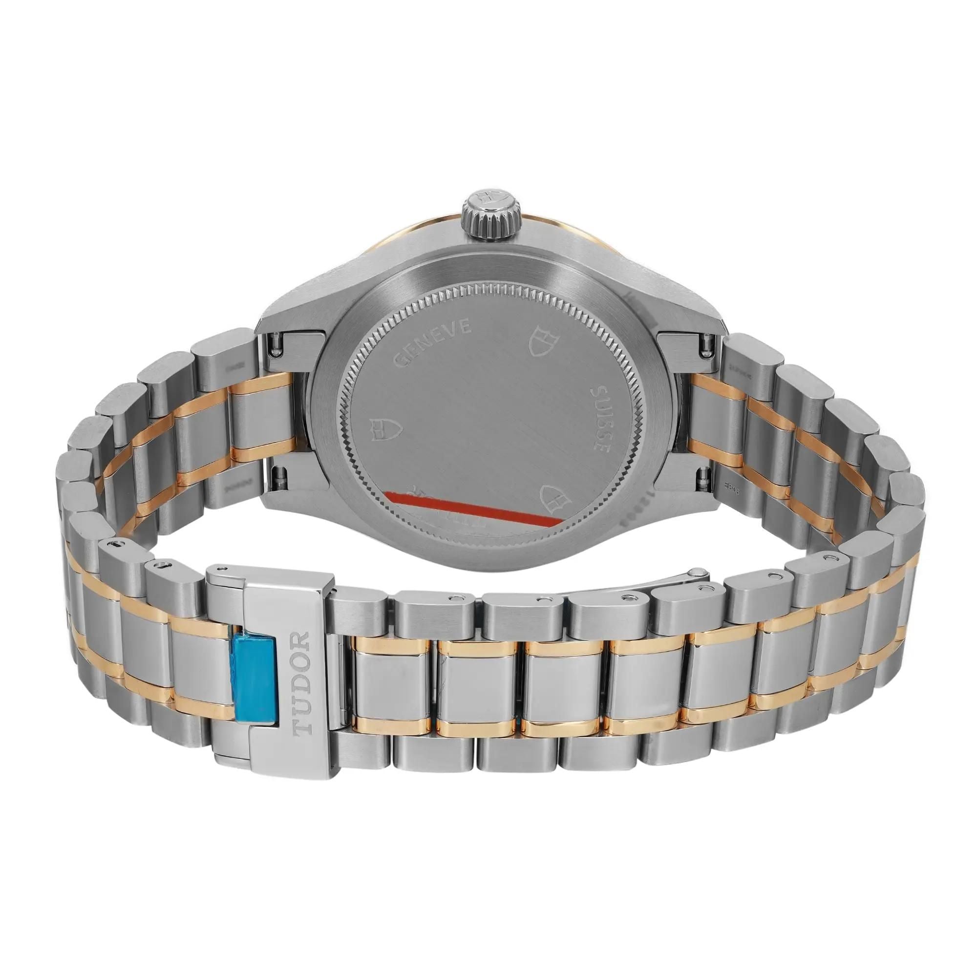 Tudor Style 34mm Gold Steel Black Dial Ladies Automatic Ladies Watch 12303-0003