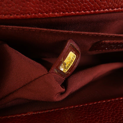 Chanel Red Cowhide Leather Boy 25 Silver Cross Shoulder Back Bag Calfskin (cowhide)