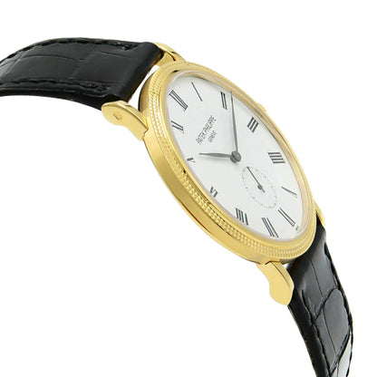 Patek Philippe Calatrava 36mm 18k Gold White Dial Hand Wind Watch 5119J-001