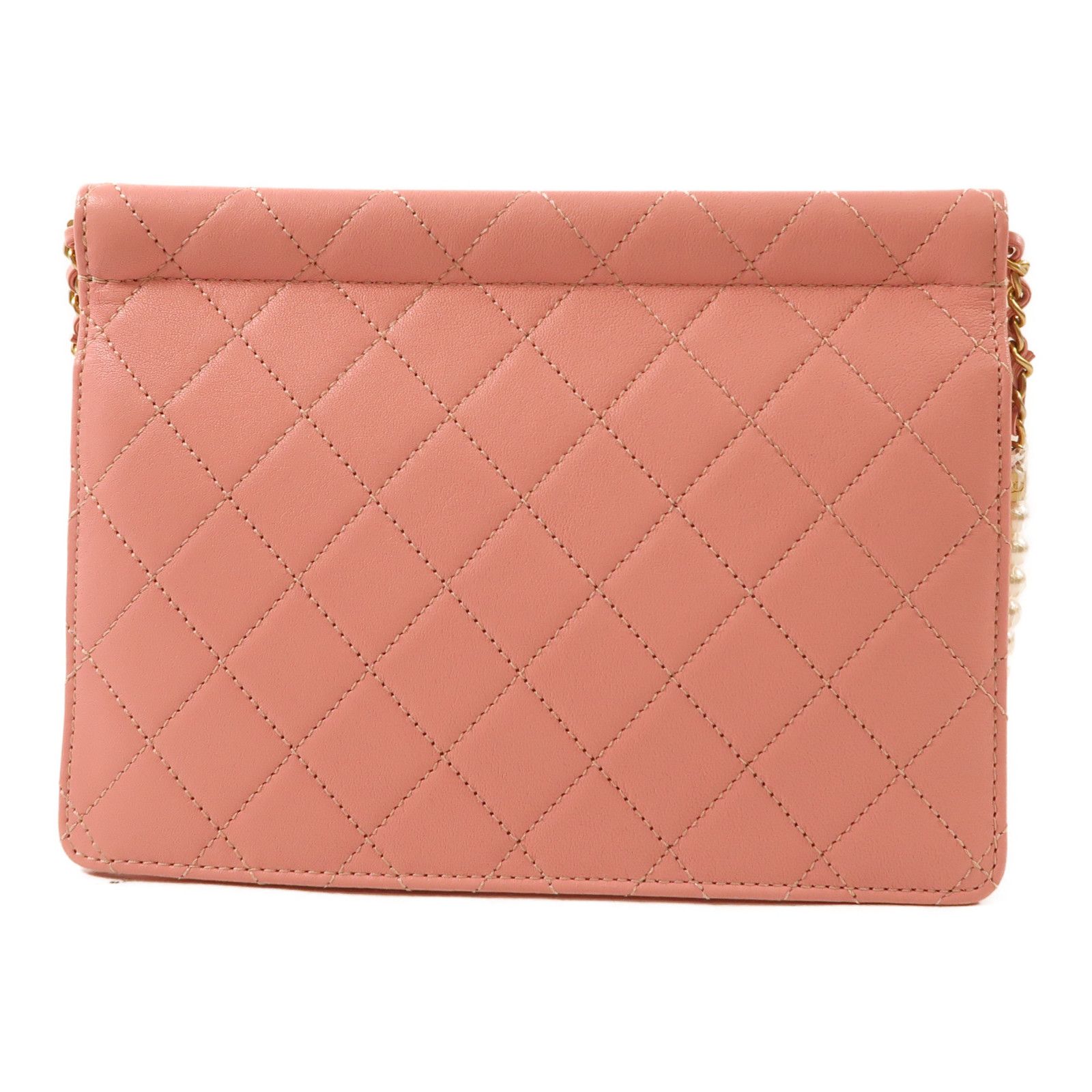 Chanel Pink Cowhide Leather Chain Shoulder Golden Shoulder Bag Powder Red Shoulder Bag Calfskin (cowhide)