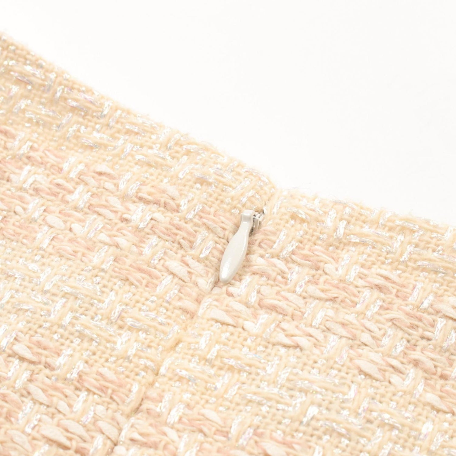 Chanel Beige Pink Skirt Silk Polyester P 23715w 03339