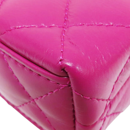 Chanel Matelasse Shoulder Handbag Calfskin Pink Gold Metal