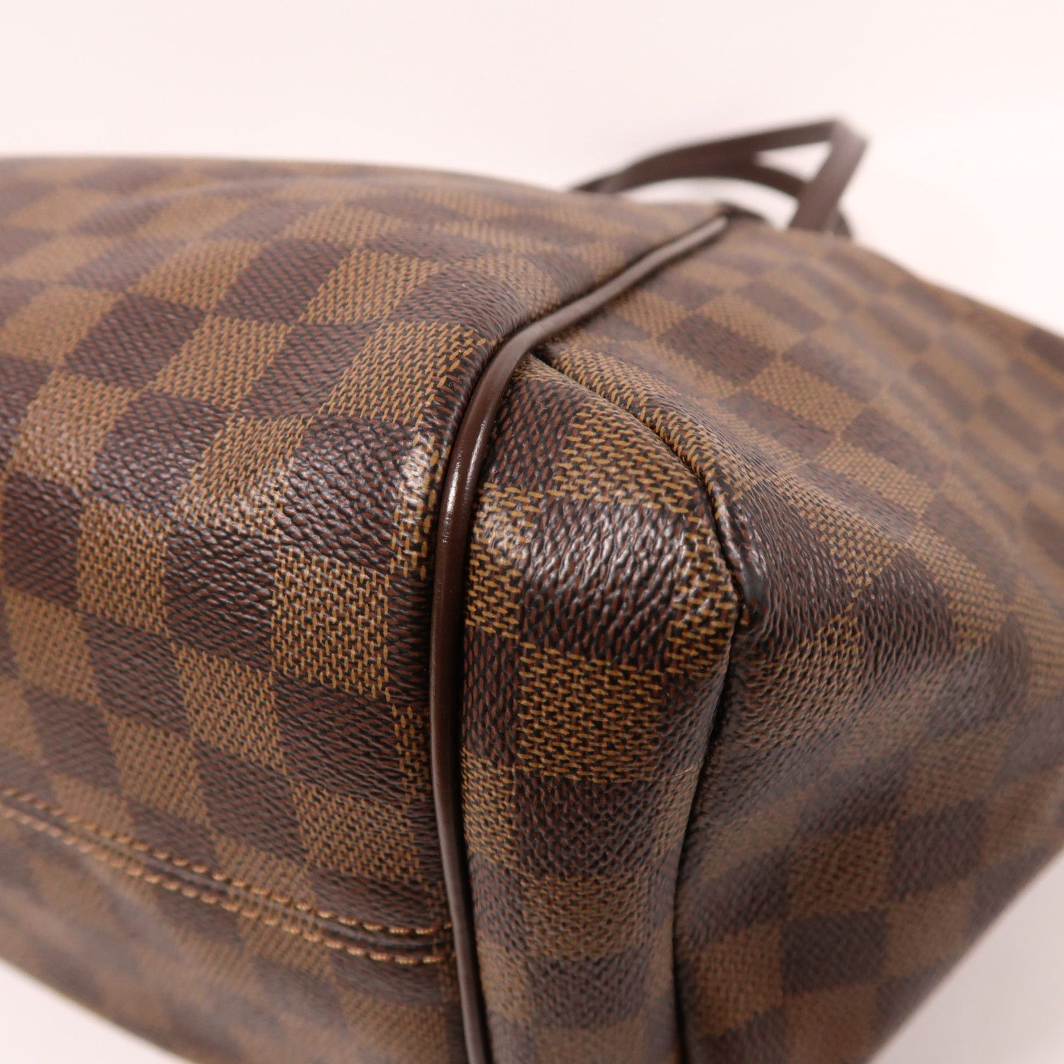 Louis Vuitton Damier Ebene Totally Mm Gold Shoulder Back Bag Palm Color Brown Shoulder Bag N 41281