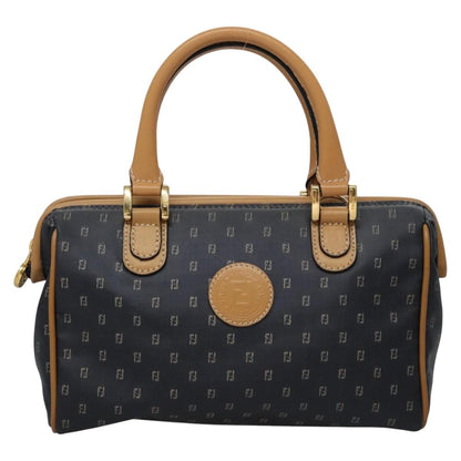 Fendi Hand Bag Pvc Canvas 2way Black Auth