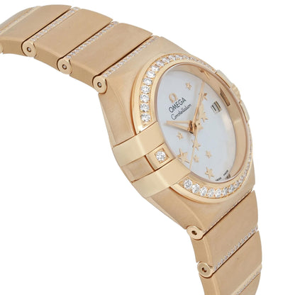 Omega Constellation 18K Gold Diamond Mop Dial Womens Watch 123.55.27.20.05.002