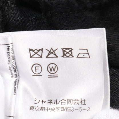 Chanel Black Coco Mark Dot Denim Pants Cotton Polyurethane P 74514v 66052