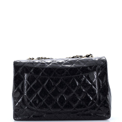 Chanel Vintage Classic Single Flap Bag Quilted Glitter Patent Jumbo