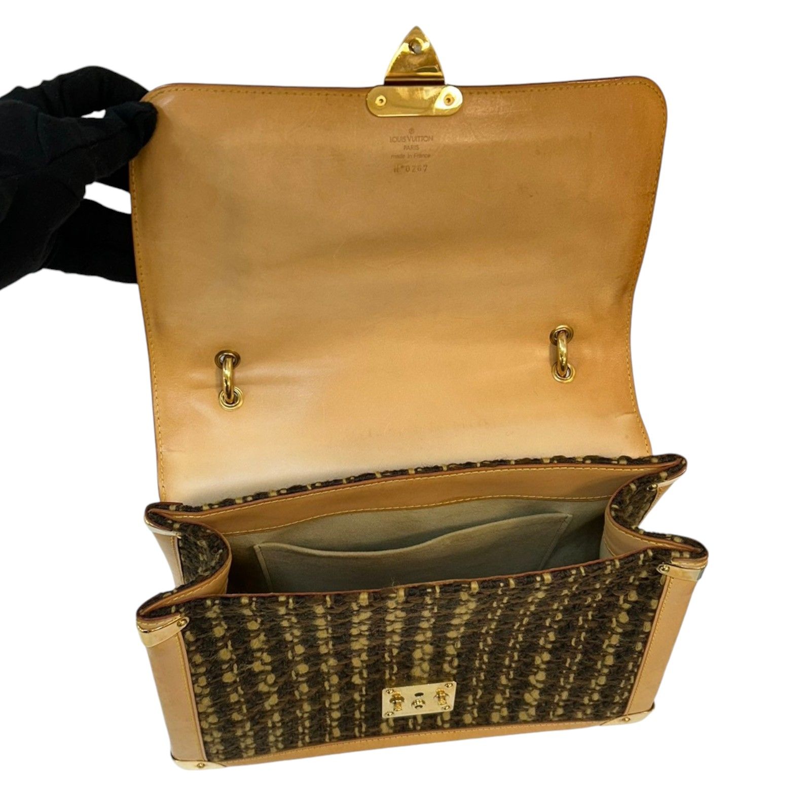 Louis Vuitton Tweddy Gm Shoulder Bag Tweed Brown (discoloration) M 92821