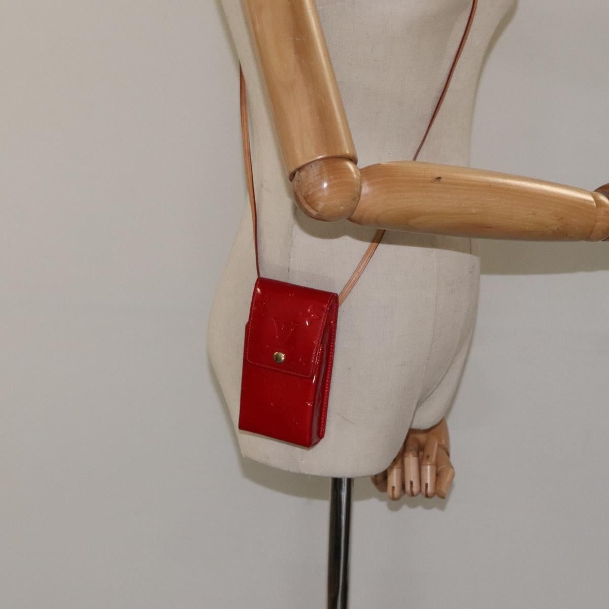 Louis Vuitton Vernis Green Cigarette Case Red M 91155 Lv Auth