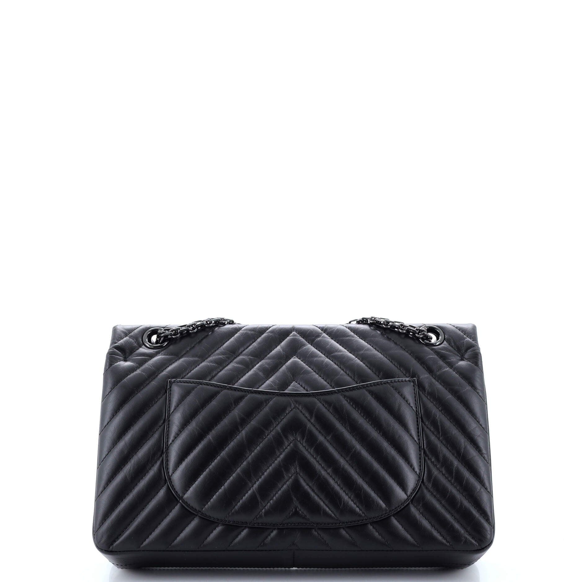 Chanel So Black Reissue 2.55 Flap Bag Chevron Aged Calfskin 226