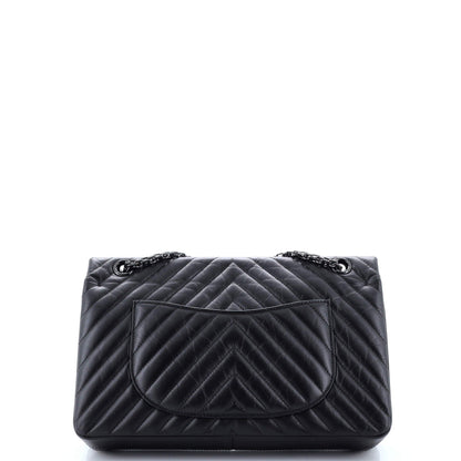 Chanel So Black Reissue 2.55 Flap Bag Chevron Aged Calfskin 226