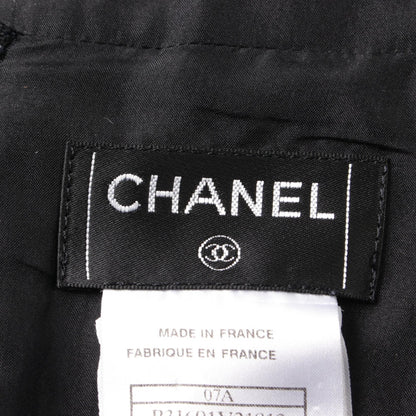 Chanel Black White Skirt Wool Nylon P 31691v 21813