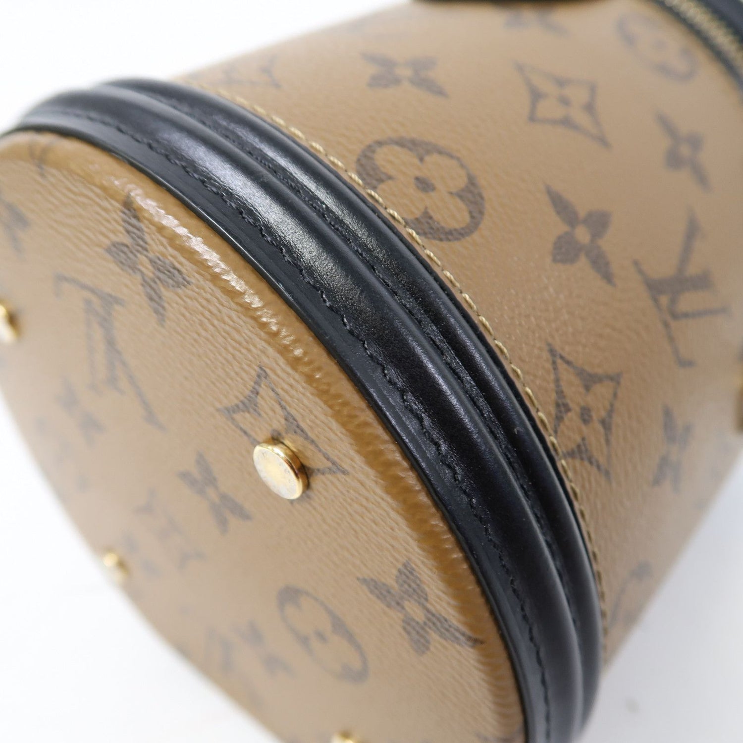 Louis Vuitton [special] [offer] Monogram Reverse Cannes Gold Buckle Hand-sewn Shoulder Bag Black Brown 2way Should