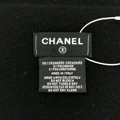 Chanel Black Coco Mark Scarf Scarf Cashmere