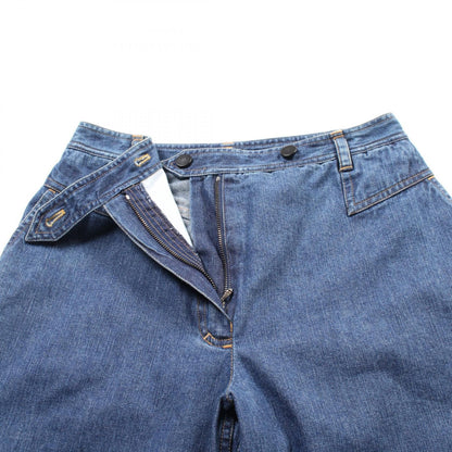 Chanel Blue Coco Mark Button Denim Pants Cotton P 12507v 07228