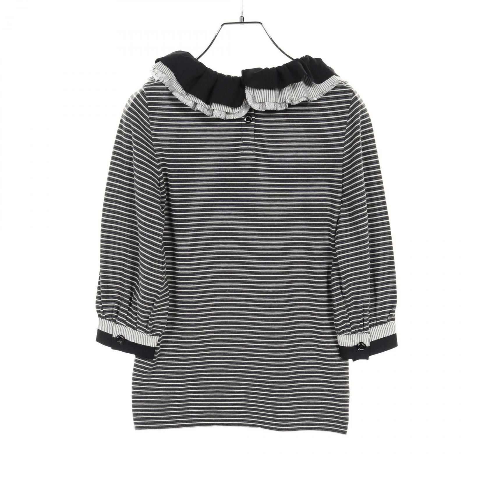 Chanel Black White T-shirt Cotton Nylon P 34294k 00963