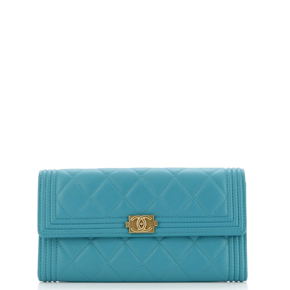 Chanel Boy Flap Wallet Quilted Lambskin Long
