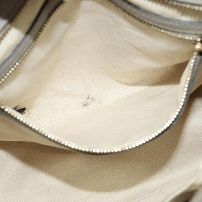 Gucci Gg Canvas Guccissima Hand Bag Leather Gray Gold 353121 Auth