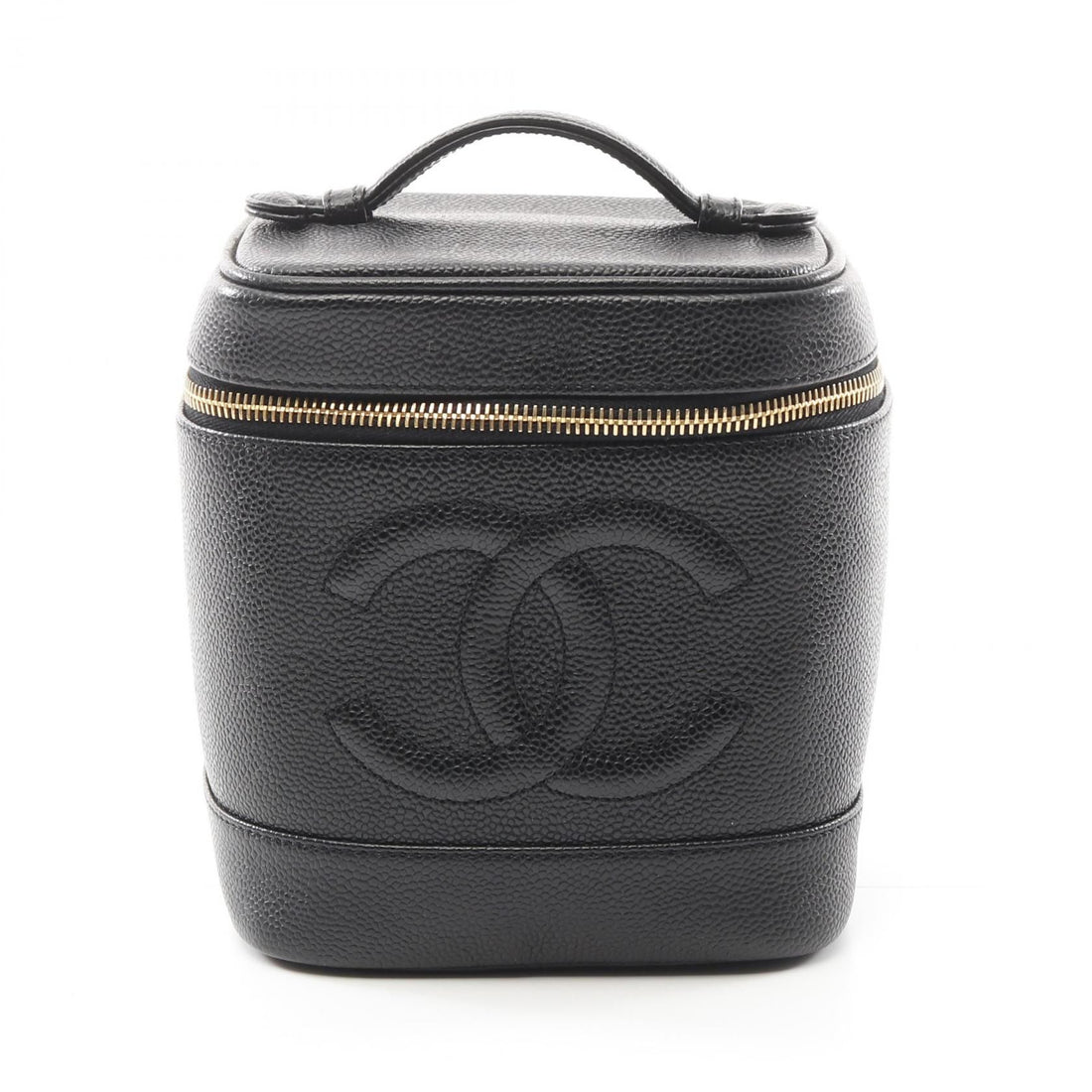 Chanel Black Coco Mark Handbag Leather Grained Calfskin A 01998