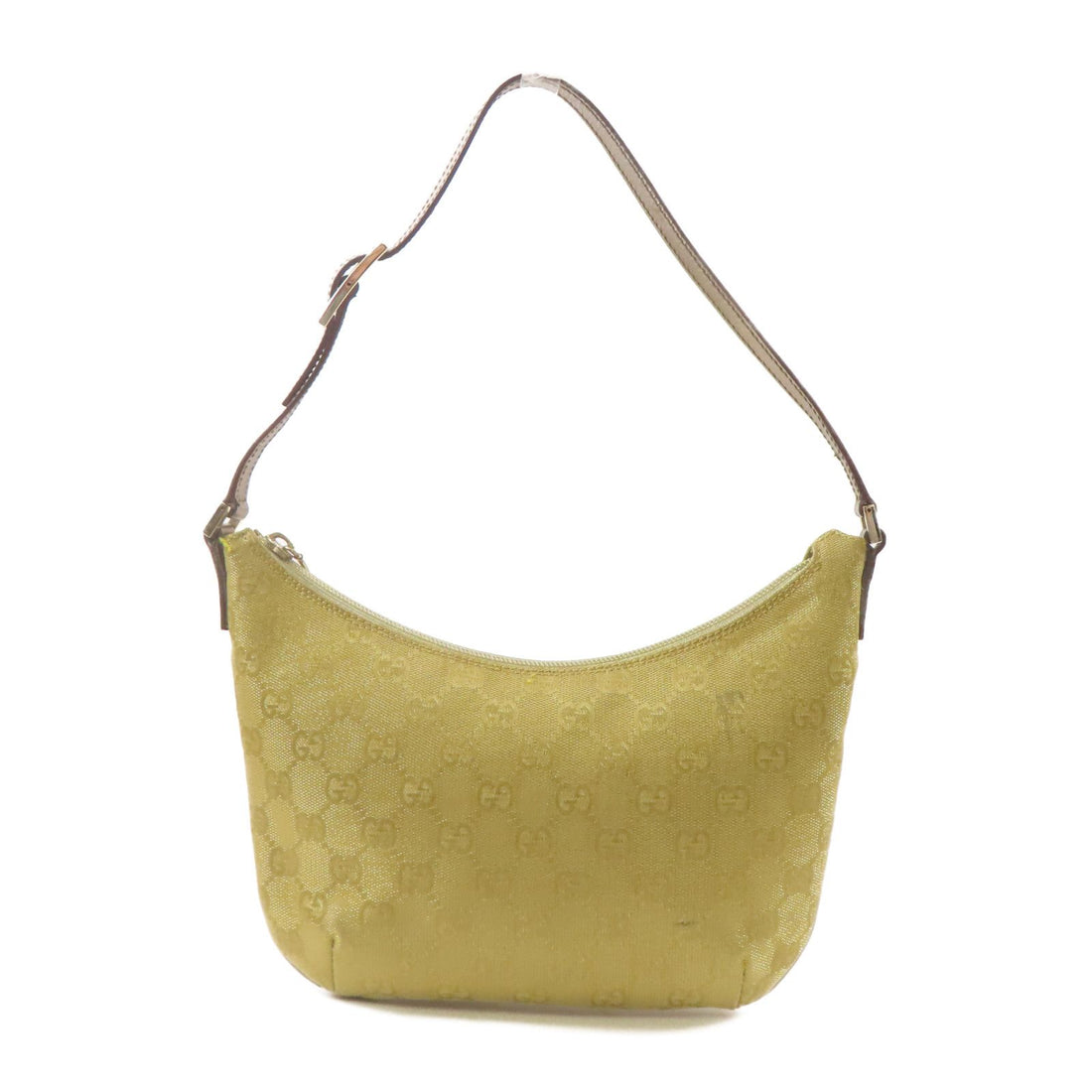 Gucci Canvas/leather Shoulder Bag Silver Shoulder Bag Golden Shoulder Bag Gold Gg Canvas 005.0813